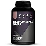 L-Glutammina Pura | Stimola aumento GH ormone della crescita | Diminuisce fatica post allenamento | Integratore di Glutamina Amminoacido Made in Italy | 120 compresse T-Rex Integratori
