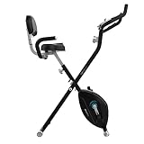 Cecotec Cyclette pieghevole con schienale DrumFit X-Bike Neo Pro. Schermo LCD, resistenza magnetica variabile, sella comfort e impugnature laterali, supporto per tablet e ruote