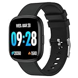 woednx Smart Watch, 1.4'' Full Touch Fitness Tracker con Frequenza Cardiaca,Monitoraggio del Sonno,Notifica dei Messaggi,Smartwatch per Uomo Donna,Smartwatch Impermeabile IP68 per iOS Android(Nero)