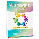 MULTIVITAMINICO e MULTIMINERALE - 360 COMPRESSE (Scorta 1 Anno) | Multivitaminico Completo | Integratore Multivitaminico, con Vitamine A, B, C, D3, E, Zinco, Selenio, Rame | Prodotto in Italia