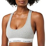 Calvin Klein Modern Cotton-Bralette Corsetto, Grey Heather, Medium Donna