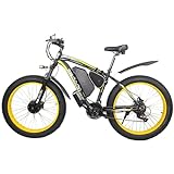 GOGOBEST Bicicletta Elettrica GF700 Mountain Bike 2 motori Bici Elettrica per Adulti,26' Fat Bike Elettrica (Giallo)
