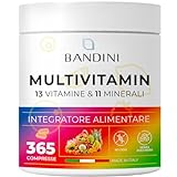 Bandini® Multivitaminico Completo 365 compresse (Scorta per 1 Anno) - Integratore Multivitamin Complex con 13 Vitamine e 11 Minerali - Complesso Multi-Vitaminico Uomo e Donna - Prodotto in Italia