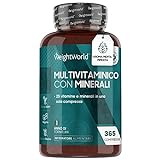 Multivitaminico - 365 Compresse (1 Anno) - Multivitaminico Completo con 25 Vitamine e Minerali - Nuovo Gusto di Menta Piperita - Multivitaminico Uomo e Donna - Integratore Multivitaminico Senza OGM
