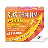 Sustenium Plus - lntegratore energizzante a base di uno specifico complesso di aminoacidi, vitamine e minerali. Per la tua energia fisica e mentale. Confezione da 22 bustine