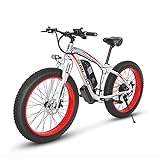 TAOCI Bicicletta elettrica per adulti, 26' 4.0 Fat Tire E-Bike, Bicicletta E-MTB, batteria al litio rimovibile, cambio a 21 velocità, mountain bike elettrica, ebike fuoristrada