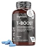 T-Boost Testosterone + Massa Muscolare, 180 Compresse Vegan - 12 Ingredienti Maca Peruviana, Fieno Greco Zinco, Selenio, Acido D Aspartico Magnesio, Vitamina D3, A, B5, B6, B9, B12 Testosterone Uomo