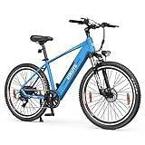 ESKUTE Bicicletta elettrica Netuno plus 27, 5'', motore Bafang 250W, 25km/h, Elettrica con Batteria SAMSUNG Cell 36V 14.5Ah, Autonomia 100km, Shimano 7, Blue
